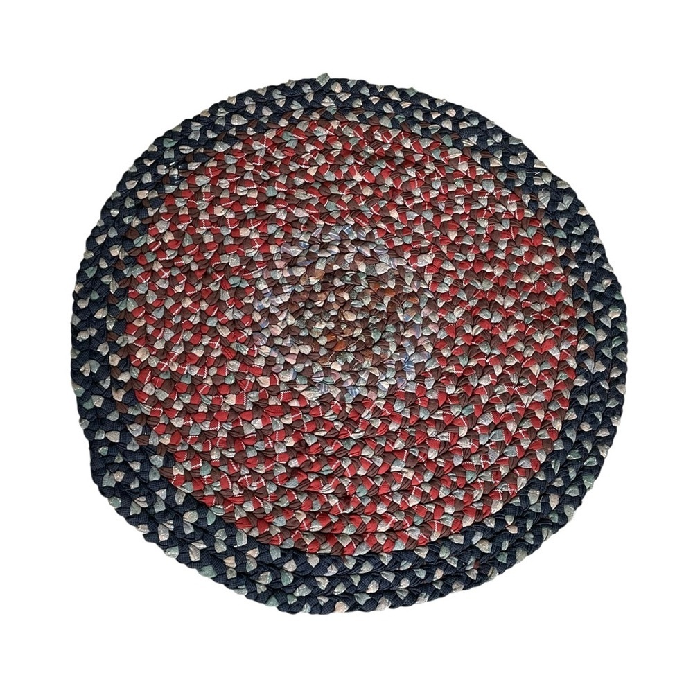 Handcrafted Bohemian Multicolour Braided Round Rug
